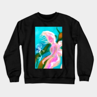 Mermaids lions mane nudibranch mermay undersea fantasy art mermaid pretty Crewneck Sweatshirt